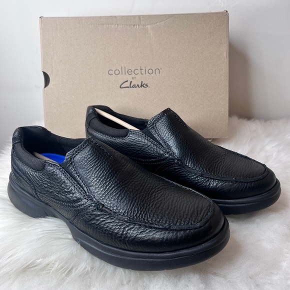 Clarks Bradley Free Black Tumbled Leather Black Size 8.5 W